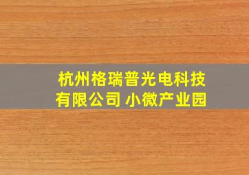 杭州格瑞普光电科技有限公司 小微产业园